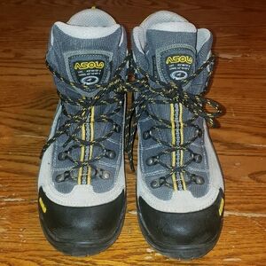 Asolo Black and Gray Outdoor Boots with Yellow Highlights